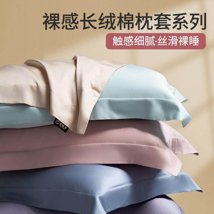 100支长绒棉枕套一对装48cmx74cm纯棉全棉纯色整枕头套装2025新款