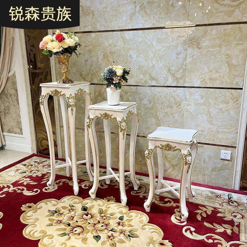 法式实木花架欧式客厅奢华置物架花几展示架新古典花盆架整装