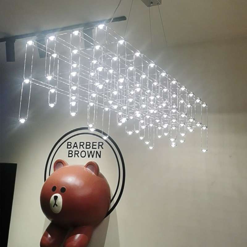 长条餐厅吊灯后现代创意个性设计感轻奢吧台店铺商用前台灯光立方