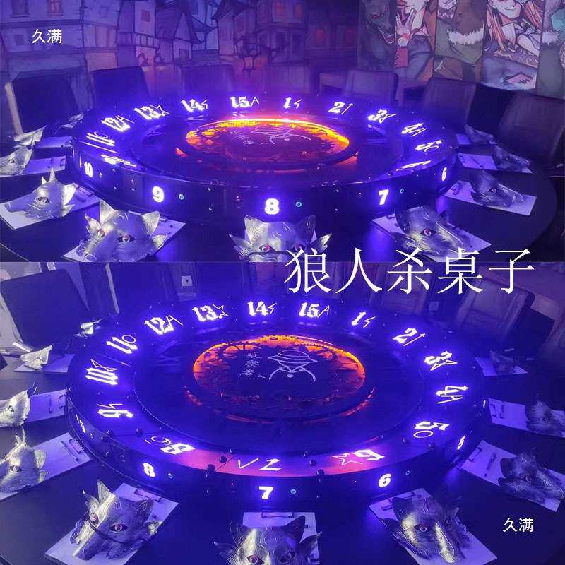 狼人杀桌子12-15人工业风餐厅机械怀旧复古纯手工剧本杀桌子