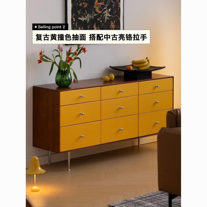 北欧斗柜中古实木客厅多斗柜储物收纳抽屉简约复古卧室九斗床尾