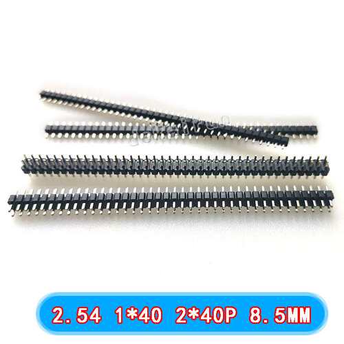 单塑排针 单双排 2.54MM 单排针双排针 1*40P2*40P 高度8.5MM