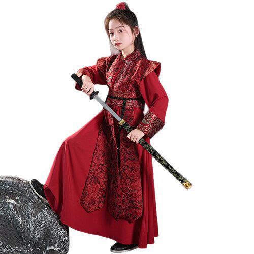 2026新款儿童汉服女童花木兰cos服装仙侠风女孩剑客飞鱼服侠客