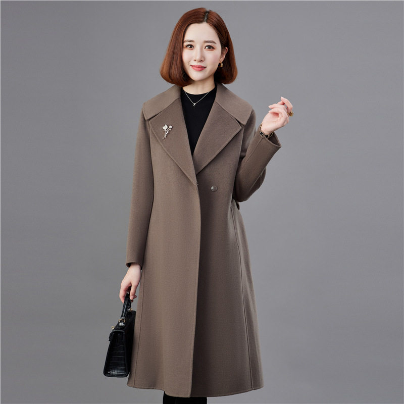 2026新款高端羊毛呢子大衣女秋冬宽松双面羊绒大衣妈妈装双面,女装/女士精品,毛呢外套,淘宝优惠券,粉丝福利购,淘宝优惠卷