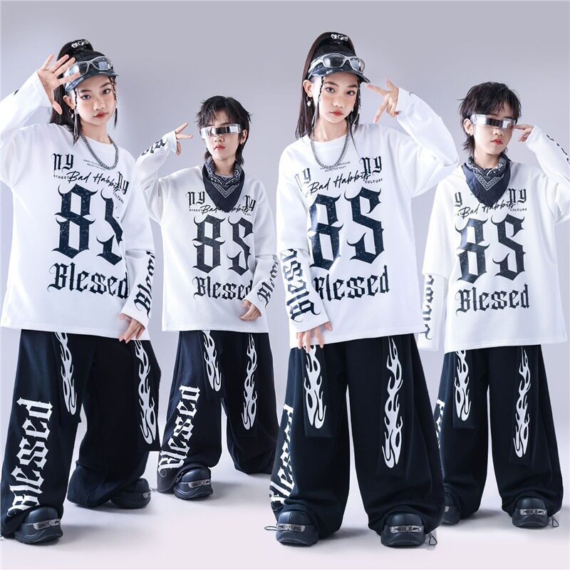 2026新款街舞儿童潮服hiphop童装少儿服装男童架子鼓演出服