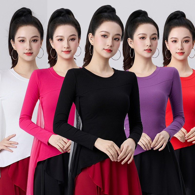 2026新款现代舞裤子垂感古典舞练功服假两件舞蹈阔腿裤套装YM0
