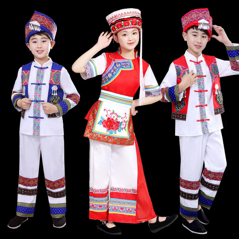 2026新款白族服装女云南大理金花服绣花成人舞蹈服饰演出服民族风