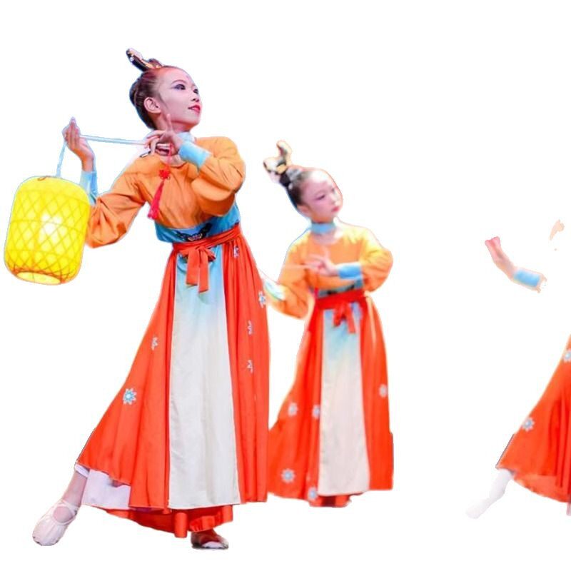 2026新款家乡月舞蹈服古典舞演出服儿童群舞灯笼道具女童汉服表演