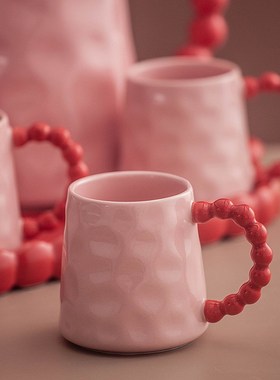 红色备婚杯子套装家用待客陶瓷泡茶壶茶杯乔迁新婚礼物水杯水具