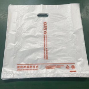 凯特琳手提袋干洗店包装袋挖口袋洗衣店专用取衣袋平口袋包邮定制