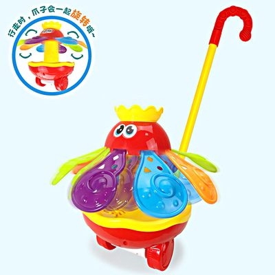 新品推推乐手推玩具动物儿童宝宝学步户外加粗推杆带响声车轮