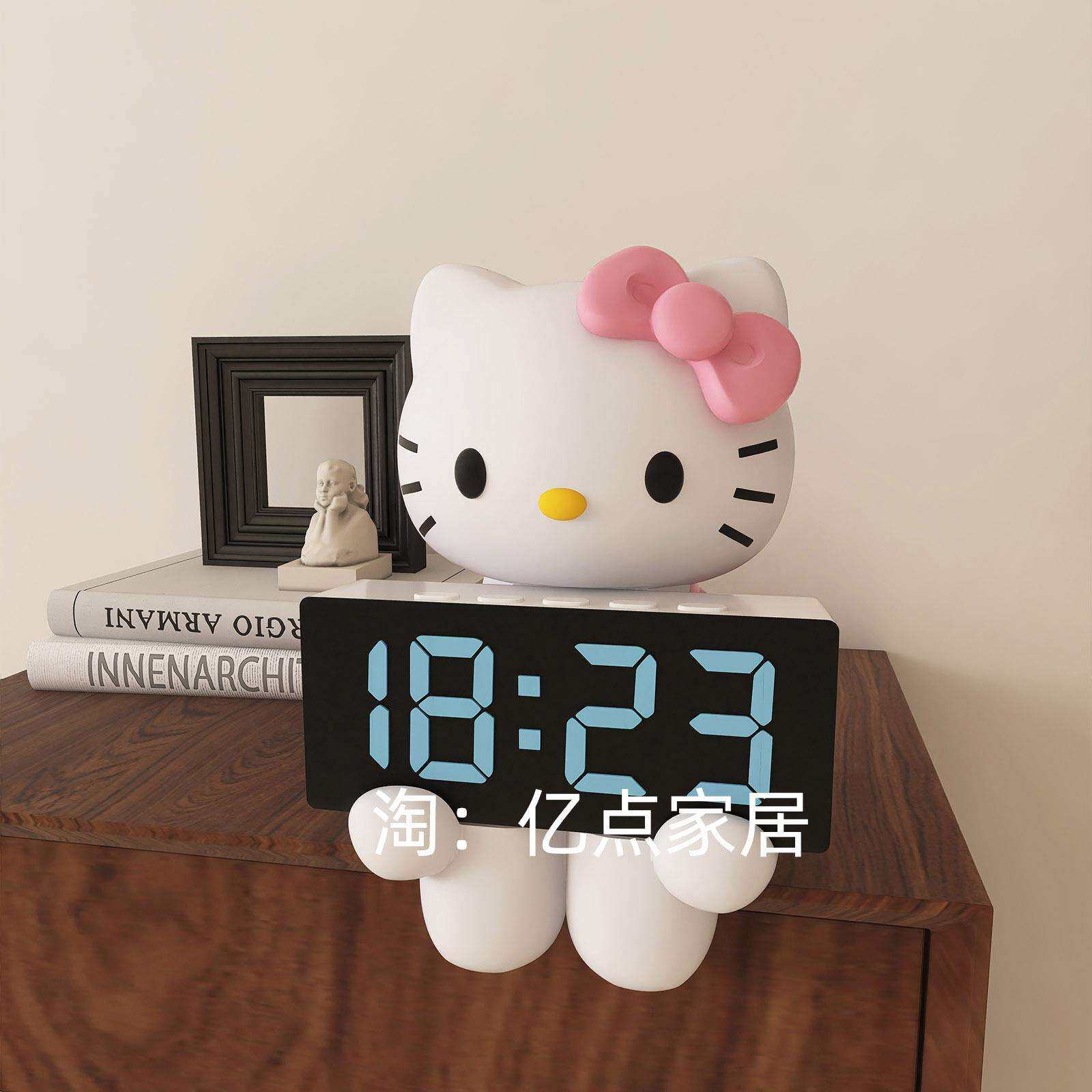 学生专用智能HelloKitty猫电子时钟桌面摆件男孩女孩起床计时闹钟