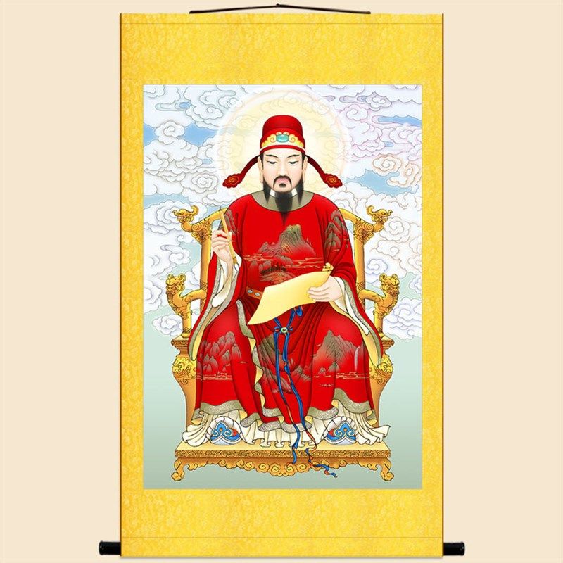 文昌帝君图禄神画像 神仙神像画 中式客厅书房卷轴挂画装饰画定制