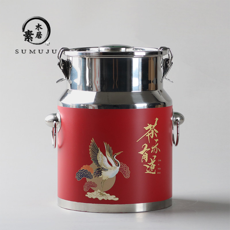 大容量304不锈钢装茶叶罐家用高档防潮密封罐大号茶具茶仓茶罐