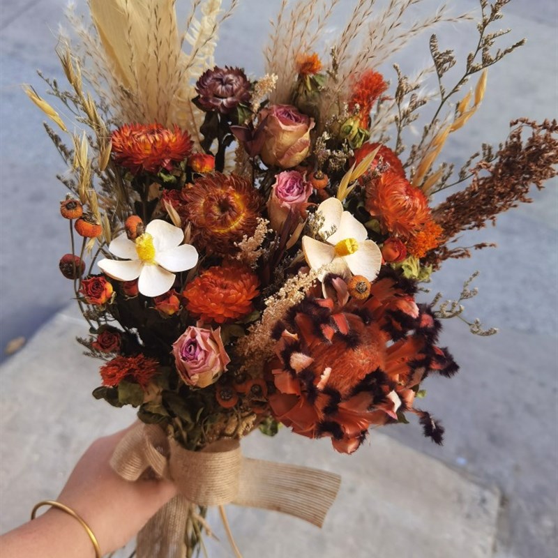 秋色家迪向花葵玫瑰泰居干花摆件客厅花卉永生花真花软装花艺日束