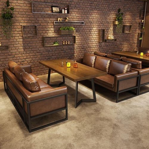工业风酒吧清吧卡座沙发咖啡厅烧烤店西餐厅音乐餐吧酒馆桌椅组合