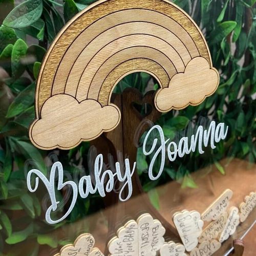 定制网红婚礼生日宴会签名框木片签名册创意装饰