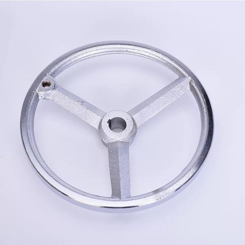 加厚镀铬铸铁手轮方边方形手轮圆形波纹手轮手摇转动工业机床手轮