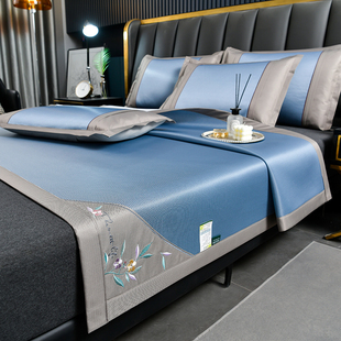 2023新款冰丝凉席夏天席子学生宿舍单人草席三件夏季家用机洗席子