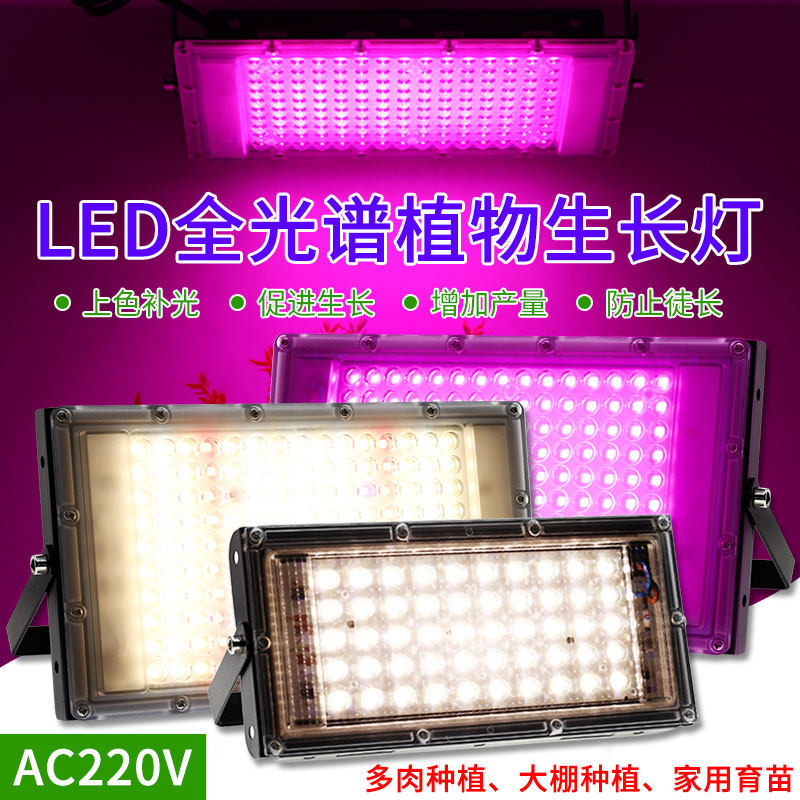 全光谱植物补光灯仿太阳光多肉蔬菜红蓝光led铂誉大棚生长上色