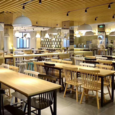 定制学校单位员工自助餐厅食堂桌椅餐饮小吃美食城服务区快餐桌椅