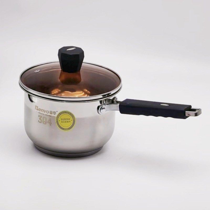奋华特厚304不锈钢复底加大煮面奶锅小锅18.20cm电磁炉单人泡面锅