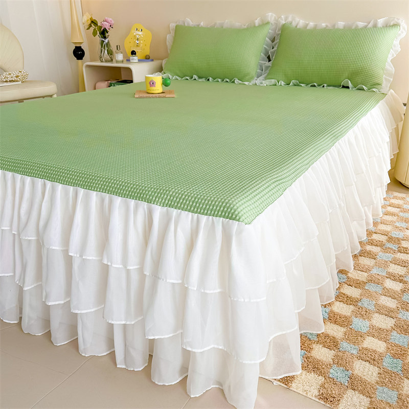 夏季高档床裙款冰丝凉席三件套防滑空调软席冰豆豆可机洗凉感丝席,床上用品,冰丝席,淘宝优惠券,粉丝福利购,淘宝优惠卷