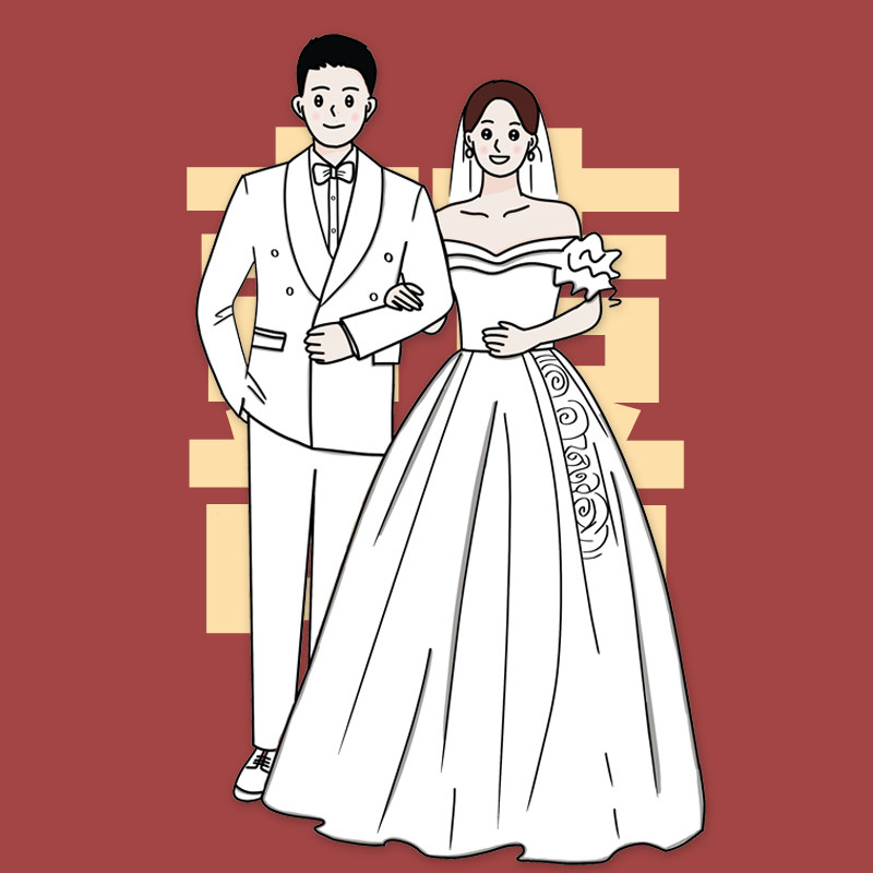 婚礼人形立牌定牌结婚制宾支架订婚布置装饰kt版指示迎指引牌手绘