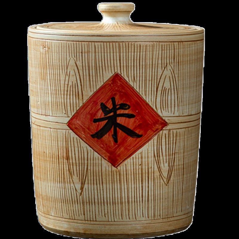 健康陶瓷米缸米桶家用20斤30斤50斤储米箱密封带盖面缸油缸腌菜缸