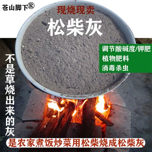 大理苍山脚下农家烧松柴灰草木灰有机肥料钾肥种花种菜杀虫防病虫