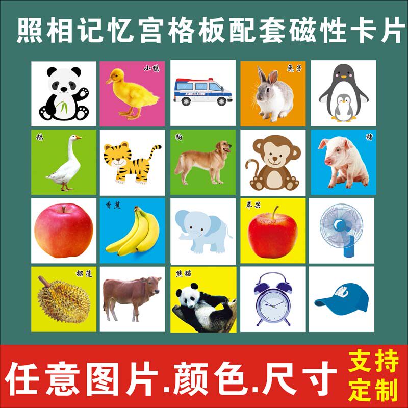全脑开发右脑专注力训练闪卡水果蔬菜动物磁性卡全套早教益智玩具