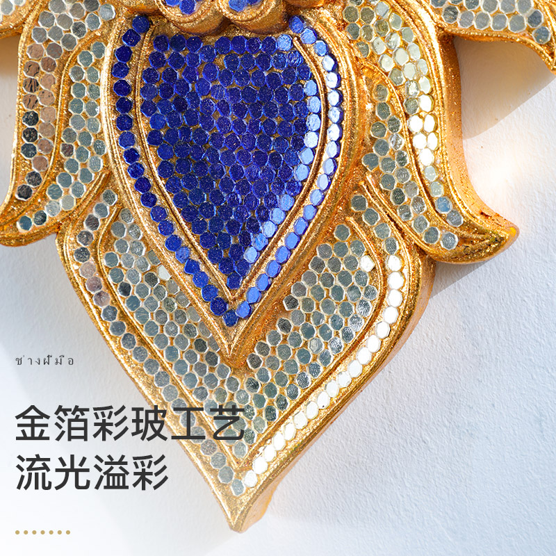 东南亚风格电视沙发背景墙实木装饰雕花板门厅玄关木雕挂画