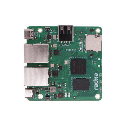 瑞莎  网关 E20C 迷你网关 双千兆口网口 CNC铝合金散热外壳