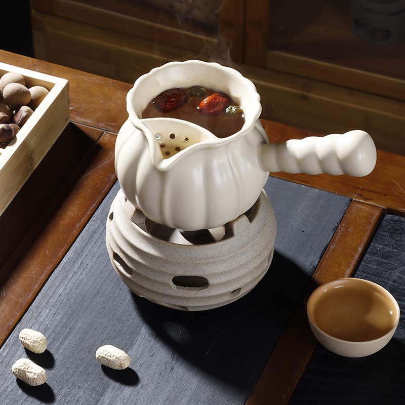 罐罐茶煮茶器套装粗陶煮茶奶壶罐酒精炉室内家用围炉煮茶器具全套