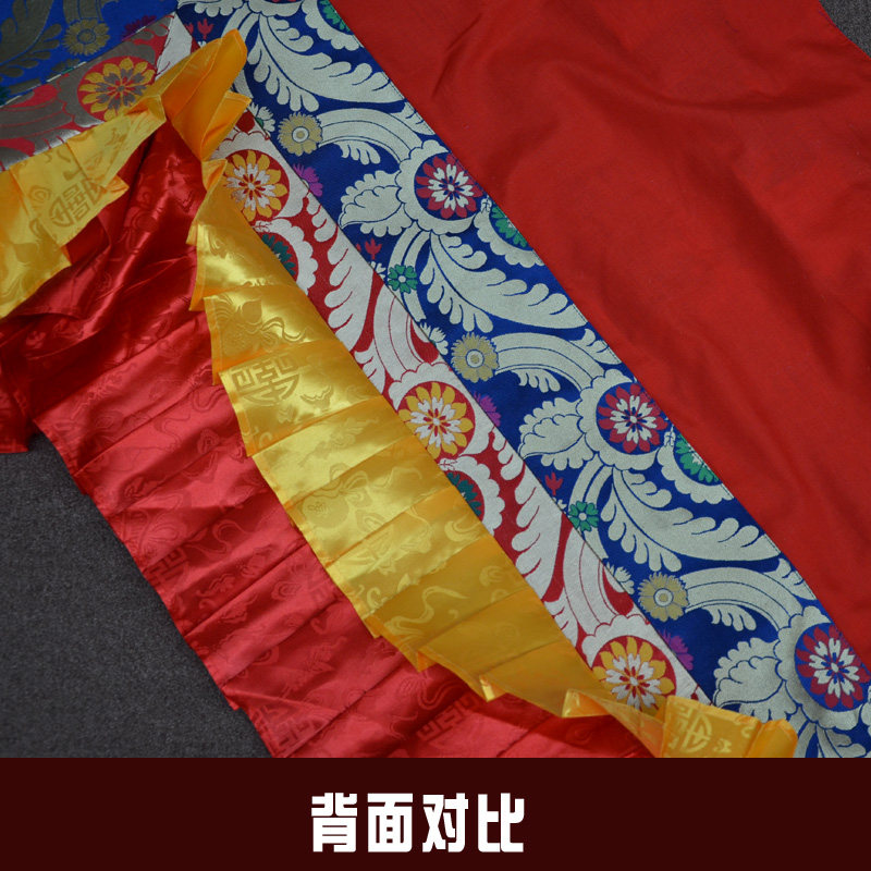 藏族寺天佛堂布置 黄底八宝十字杵盖棚宝盖华院顶