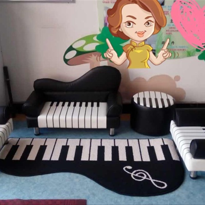 新款幼儿园早教钢琴套装组合小沙发椅迷你儿童阅读区读书角小沙发