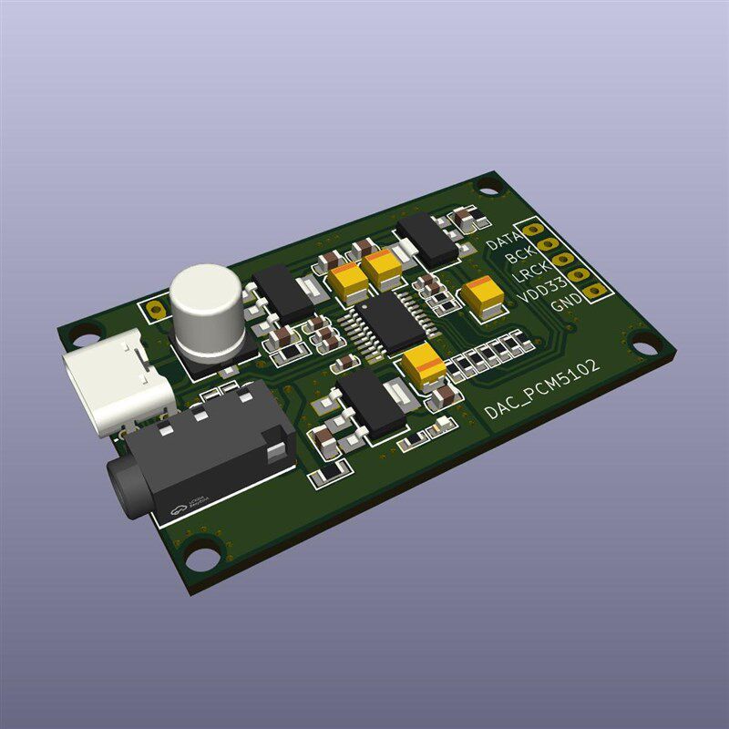 PCM5102A I2模树莓派数D音频输入字AC解码板器转AUX模拟输出S块