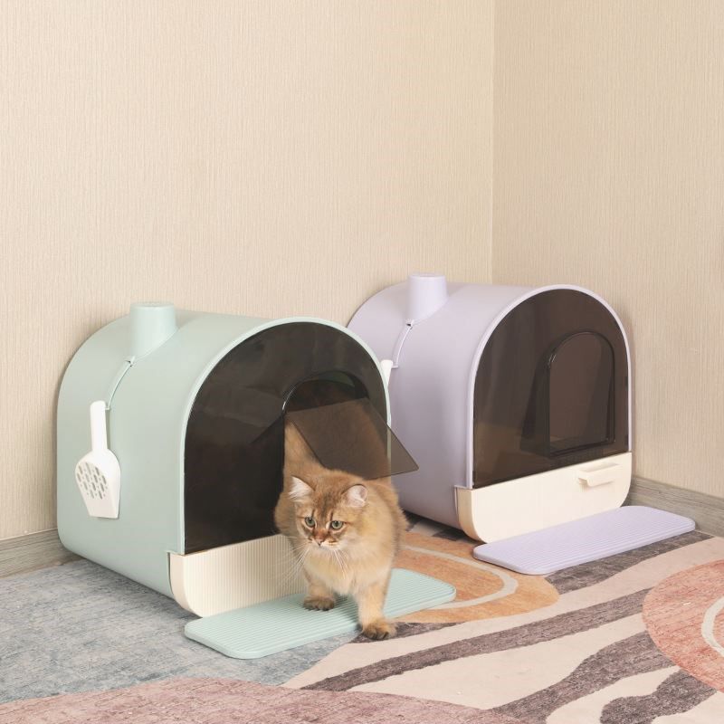 LUSMO猫全封 猫砂盆防外溅闭小屋造型抽屉式 掀盖式猫厕所 咪用品
