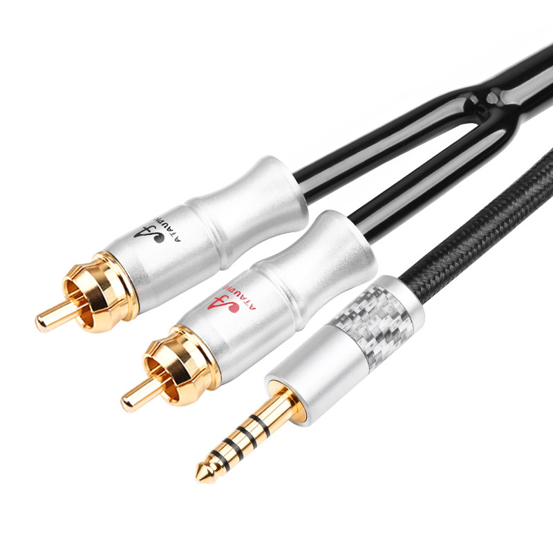 发烧级4.4.转纯莲花2RCAHiFi分铜4.4mm平衡一双二音频线