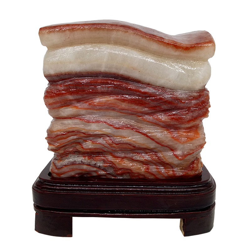 镇石原石天然石肉石观赏奇石红烧肉五花腊肉现代装饰肉宅玉猪摆件