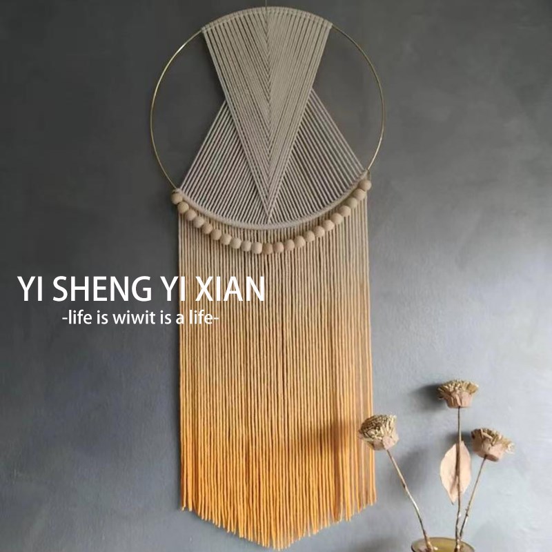麦浪手工编织波西米亚风染色渐变捕梦网墙饰高级感手作民宿装饰