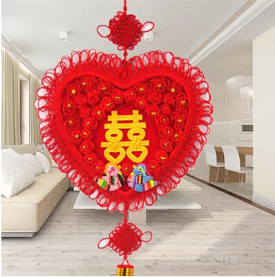 中饰结大号喜字心形挂件喜结鸳鸯结婚国庆用品婚房装喜壁挂送礼品