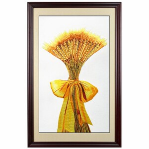 丝穗麦画苏绣成品软裱苏州真丝刺绣客厅装饰挂线家居壁画大麦礼品
