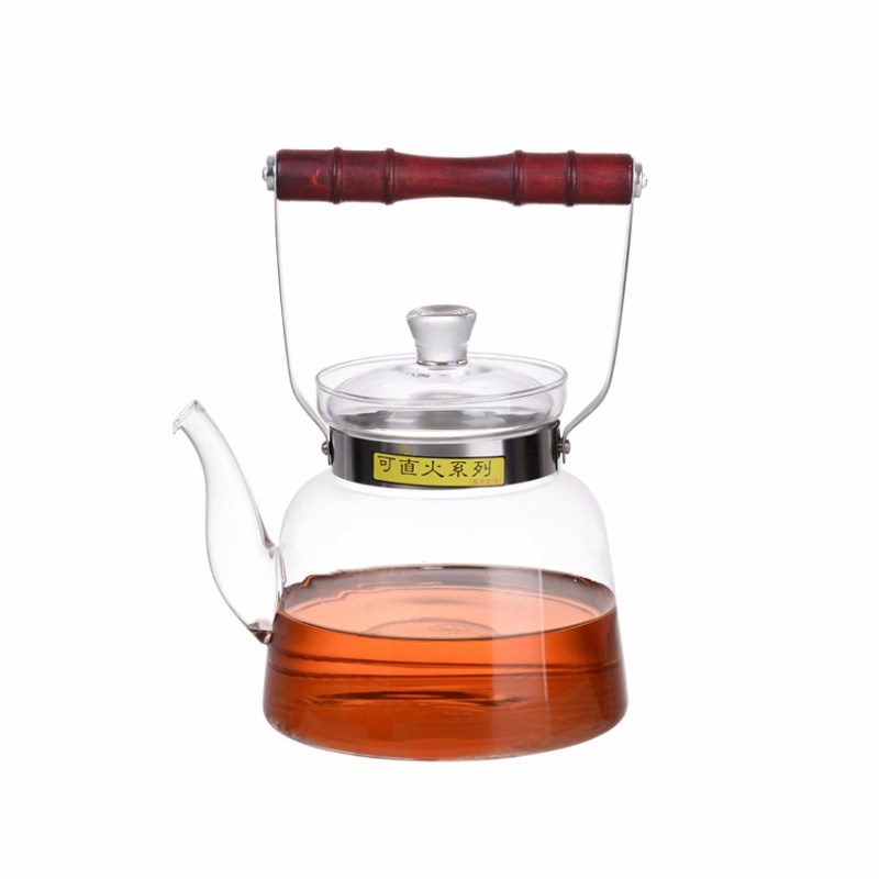 一屋窑耐热玻璃透明家用茶艺表演烧水大容量泡茶煮花茶提梁直火壶