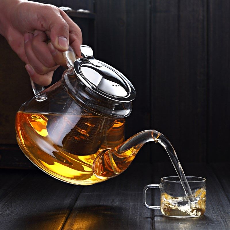 耐热功夫茶具 透明手工玻璃茶壶养生壶不锈钢内胆