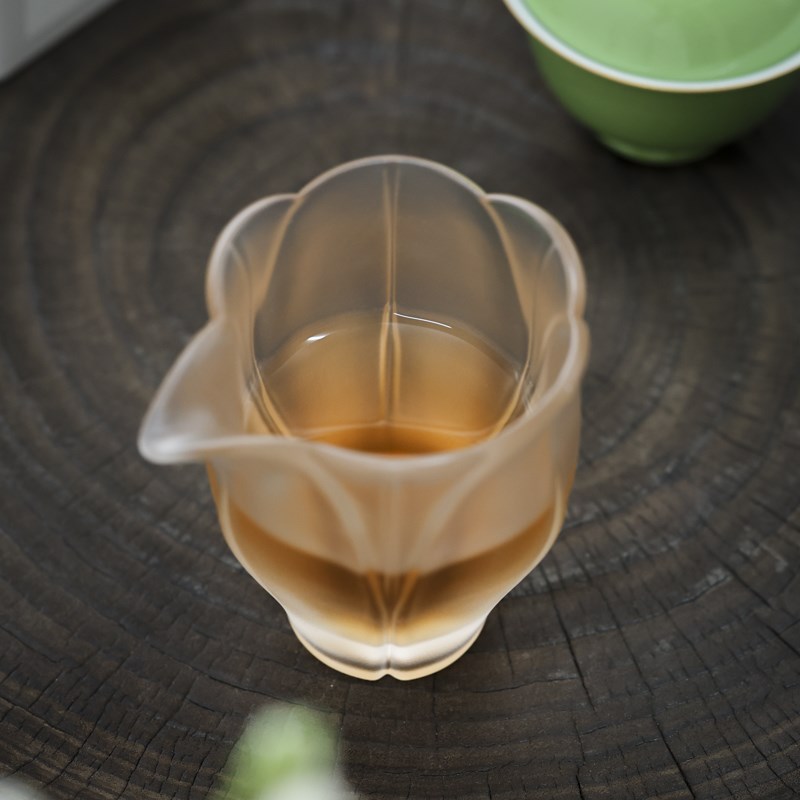 【心缘堂琉璃百合公道杯】纯手工耐热公杯创意分茶器单个茶海