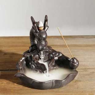 直供陶瓷工艺品倒流香炉陶瓷鲤鱼化龙用品熏香炉香炉