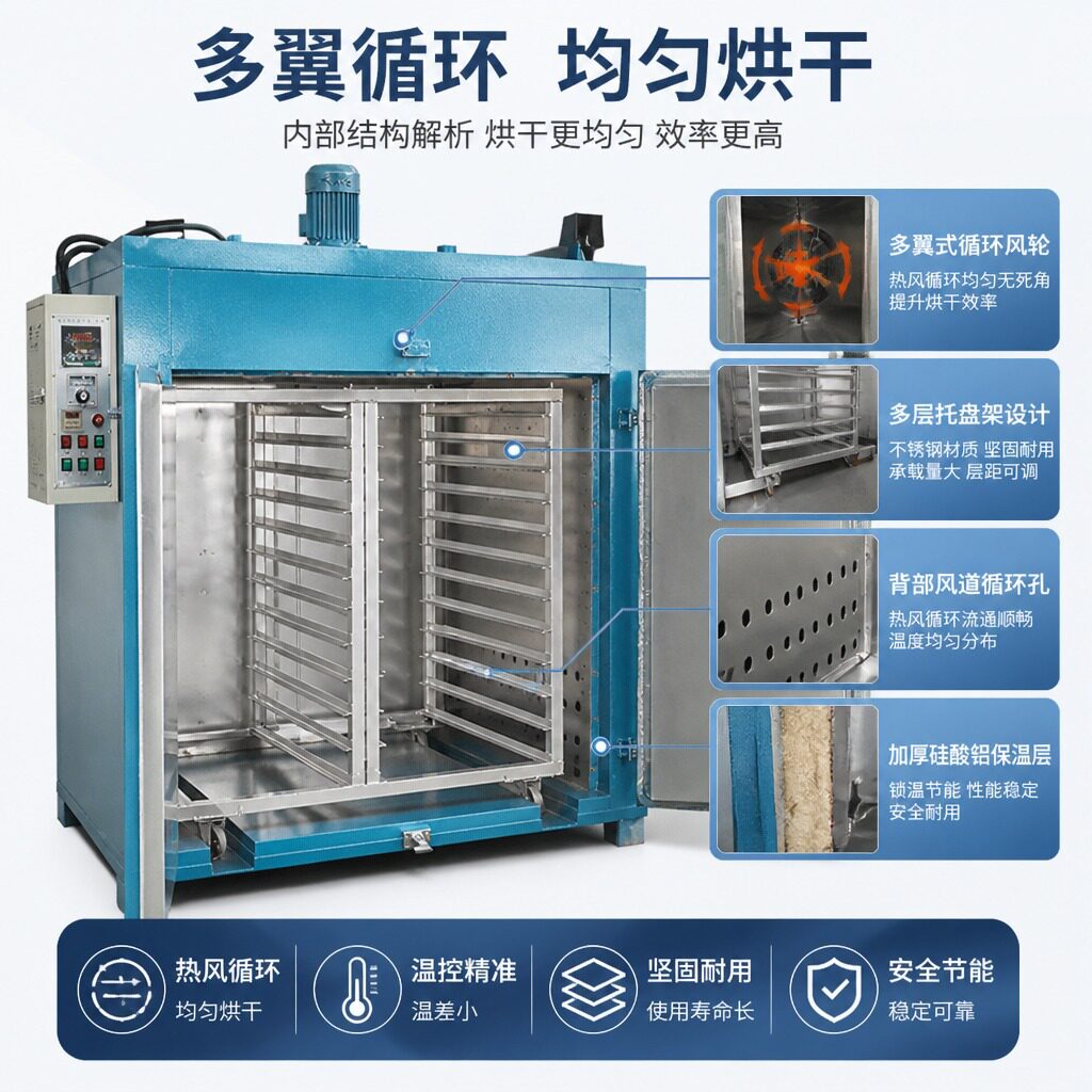 工业烤箱高温烤漆房模具金属加工自动化大型工业热风循环电烘箱