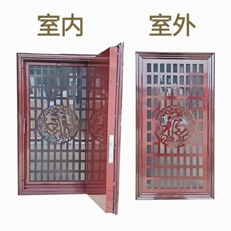 防盗门加装百叶通风窗门中门纱窗改装通风防盗门通风透气入户通风