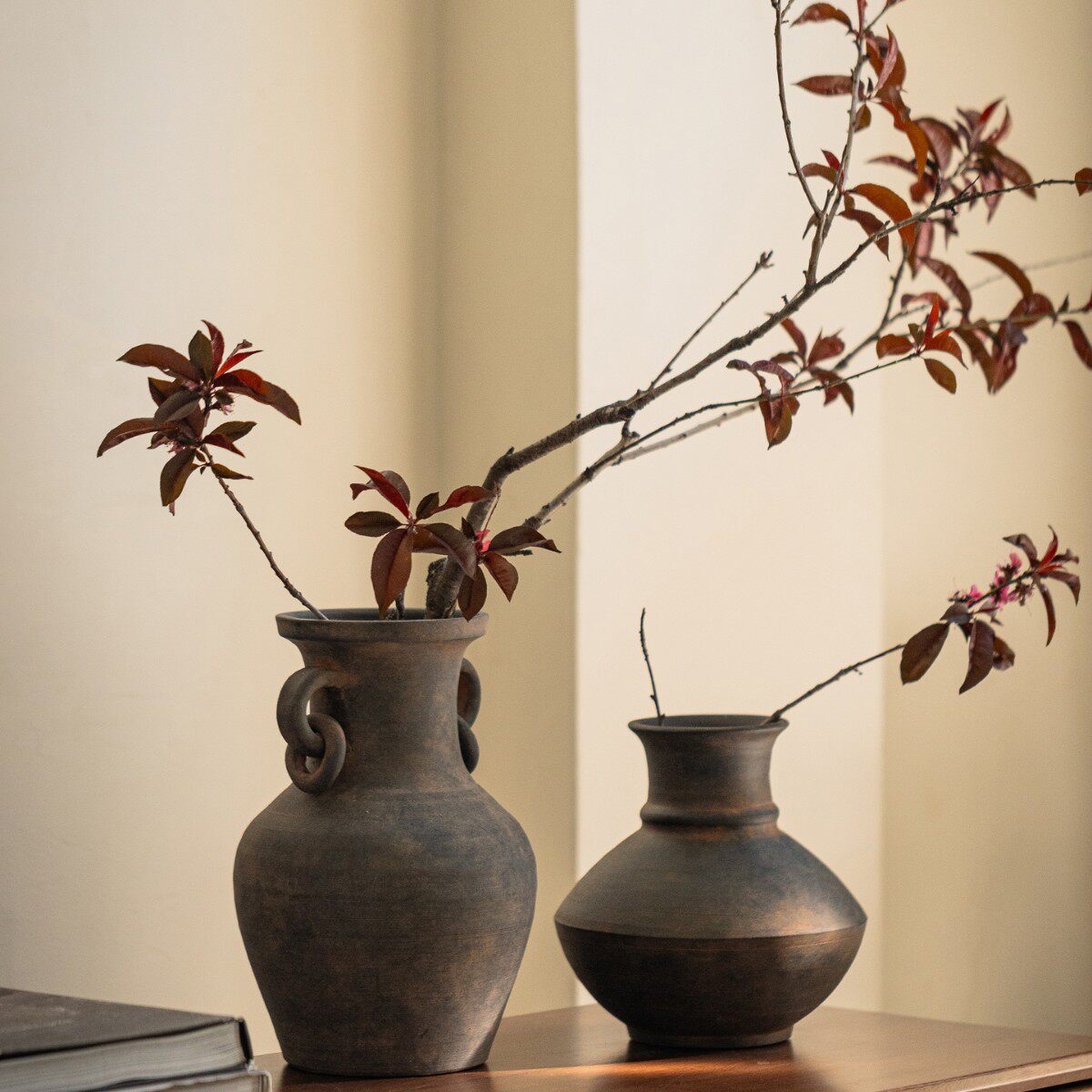 中式复古陶罐花瓶花盆家居土培粗陶干花客厅餐桌插花器装饰品摆件
